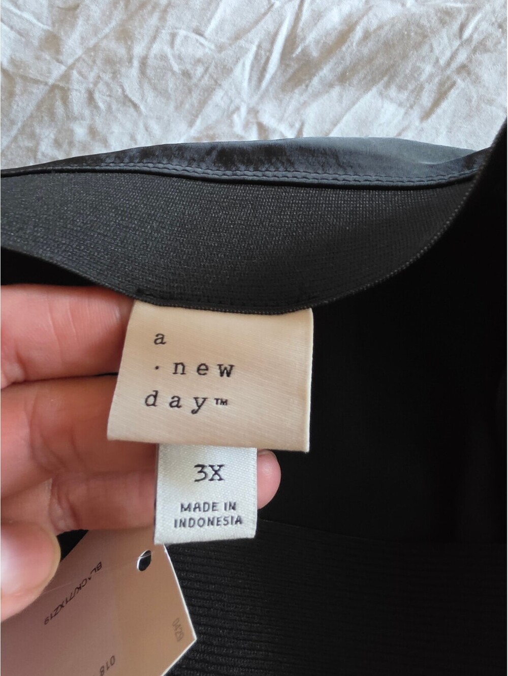 a.new day Black Satin-Like Midi Skirt Size 3X - Picture 5 of 8